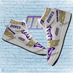 NCAA James Madison Dukes Custom Name Logo Air Jordan 1 High Sneakers