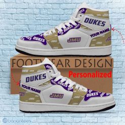 Alternative view of NCAA James Madison Dukes Custom Name Logo Air Jordan 1 High Sneakers