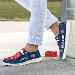 Alternative view of NCAA Liberty Flames Custom Name Red Blue Hey Dude Shoes
