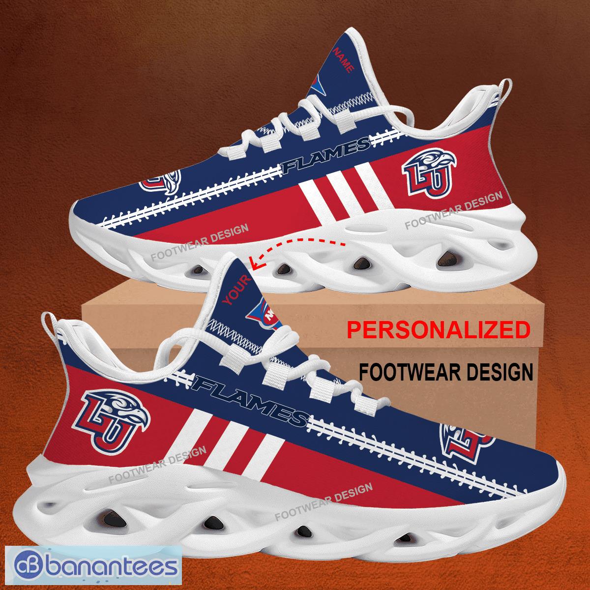 NCAA Liberty Flames Custom Name White Striped Max Soul Shoes