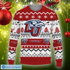 NCAA Liberty Flames Snow Pattern Ugly Christmas Sweater