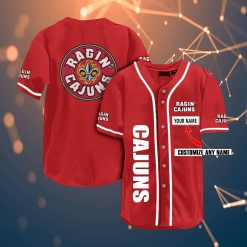 NCAA Louisiana Ragin' Cajuns Custom Name Red Baseball Jersey