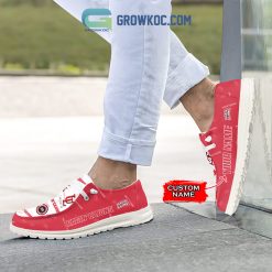 Alternative view of NCAA Louisiana Ragin' Cajuns Custom Name White Red Hey Dude Shoes