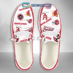 NCAA Louisiana Ragin' Cajuns Custom Name White Red Hey Dude Shoes