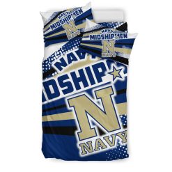 NCAA Navy Midshipmen Colorful Shine Amazing Bedding Set
