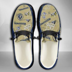 Alternative view of NCAA Navy Midshipmen Custom Name Gold Navy Blue Hey Dude Shoes