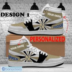 NCAA Navy Midshipmen Custom Name New Design White Air Jordan 1 High Sneakers