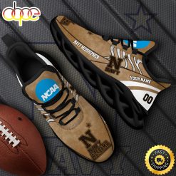 NCAA Navy Midshipmen Custom Name Number Gold Max Soul Shoes