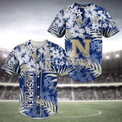 NCAA Navy Midshipmen Flower Baseball Jersey