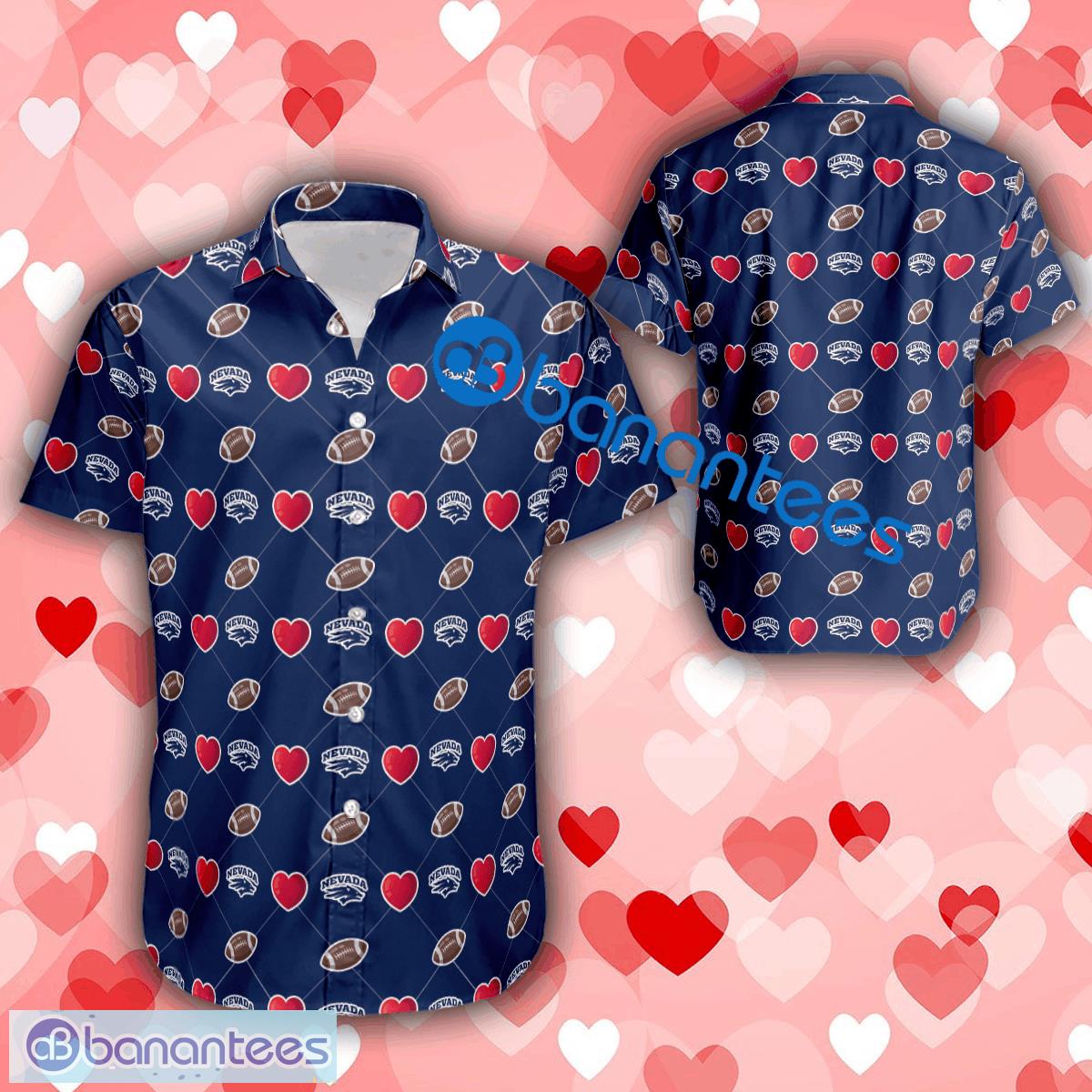 NCAA Nevada Wolf Pack Heart Pattern Hawaiian Shirt