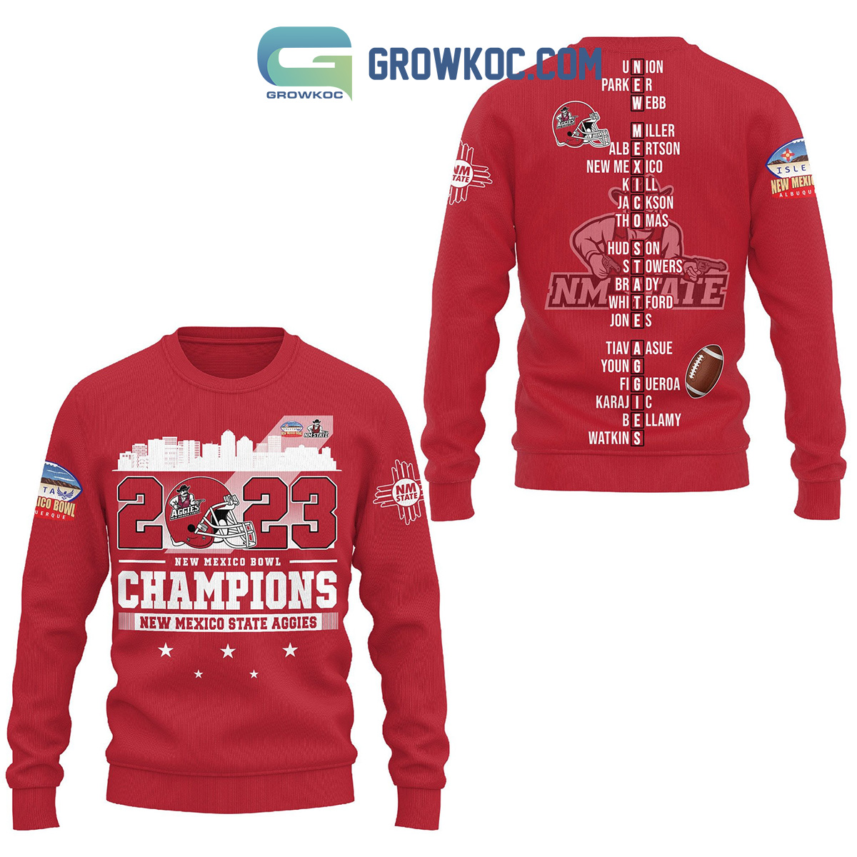 NCAA New Mexico State Aggies 2023 New Mexico Bowl Red Sweatshirt