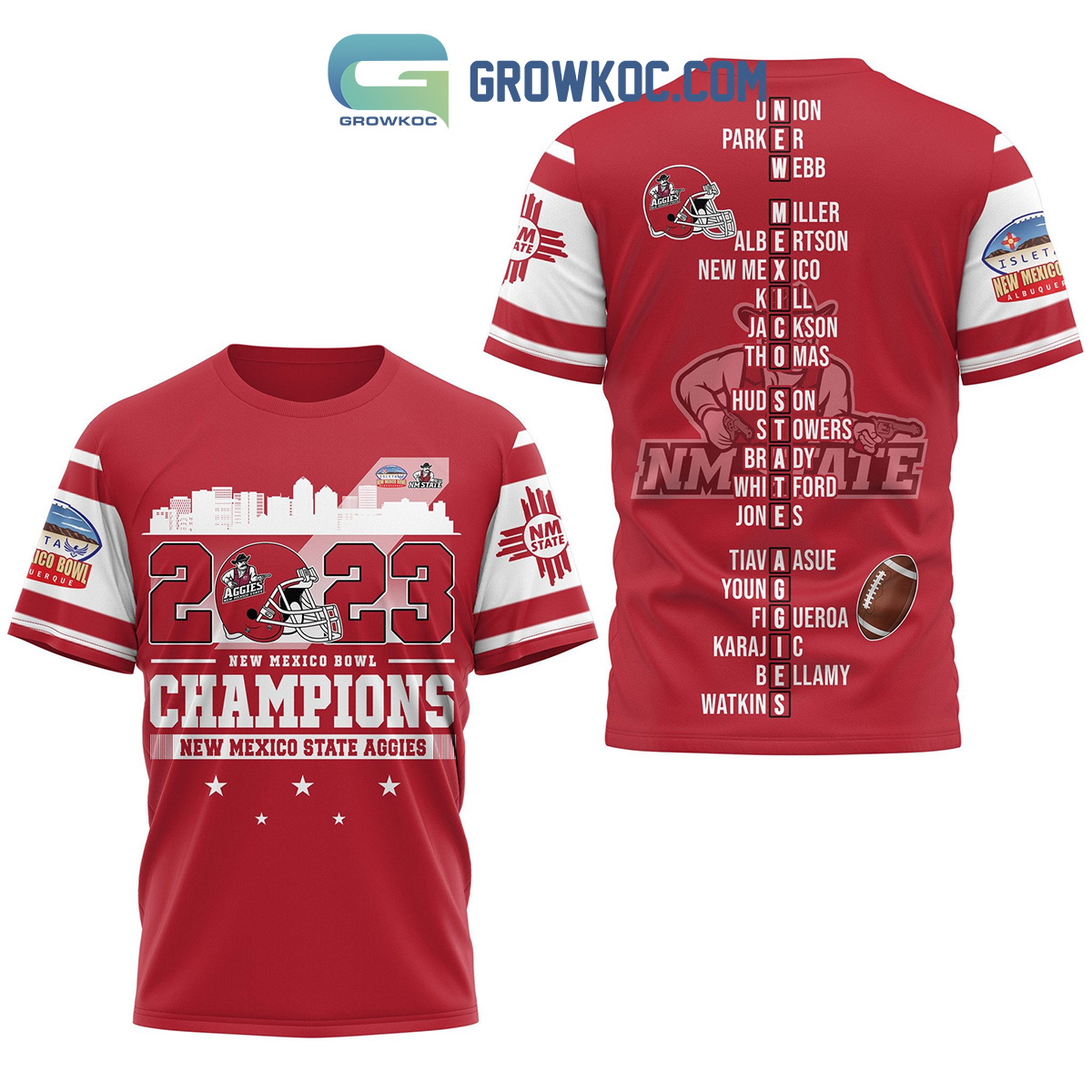 NCAA New Mexico State Aggies 2023 New Mexico Bowl Red T-Shirt