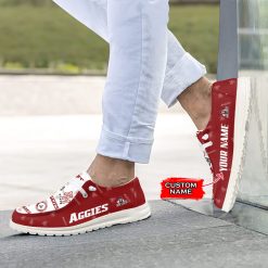 Alternative view of NCAA New Mexico State Aggies Custom Name White Red Hey Dude Shoes