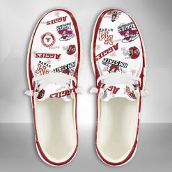 NCAA New Mexico State Aggies Custom Name White Red Hey Dude Shoes