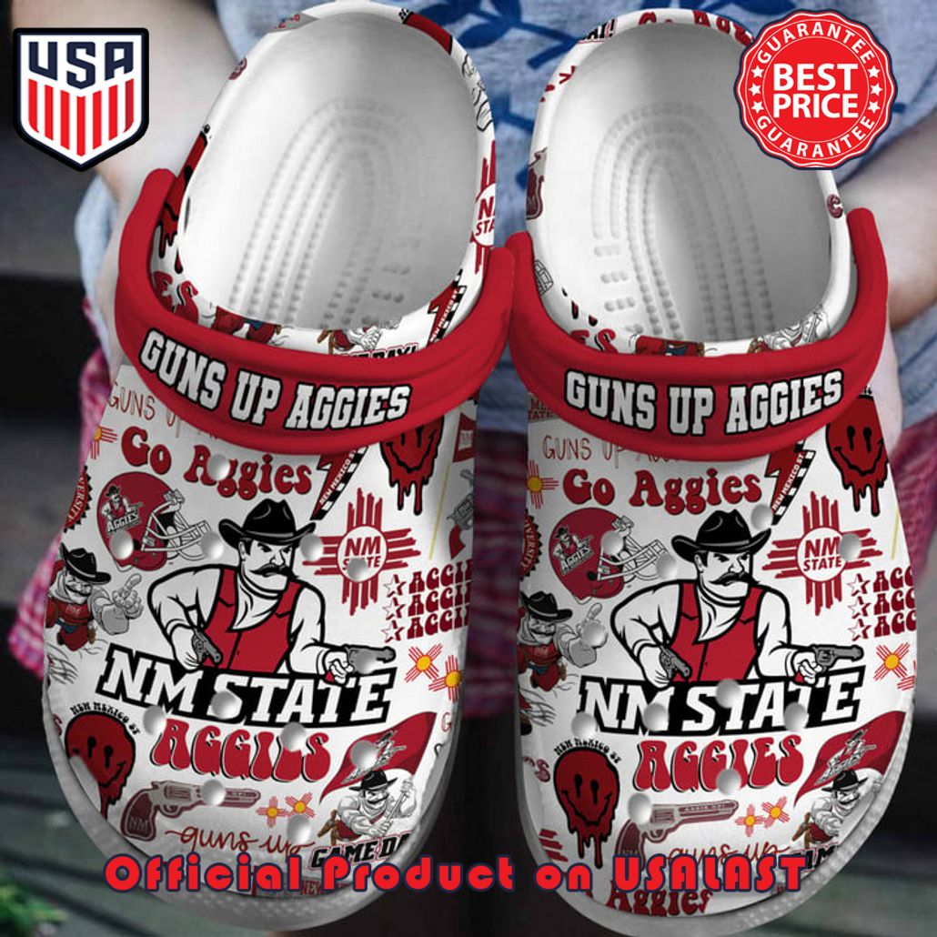 NCAA New Mexico State Aggies White Guns Up Go Aggies Crocs