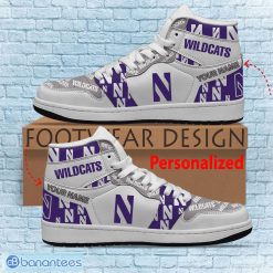 Alternative view of NCAA Northwestern Wildcats Custom Name Logo Air Jordan 1 High Sneakers