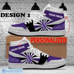 NCAA Northwestern Wildcats Custom Name New Design Air Jordan 1 High Sneakers