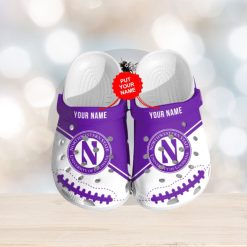 NCAA Northwestern Wildcats Custom Name Purple White Crocs