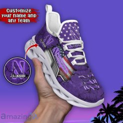 NCAA Northwestern Wildcats Custom Name US Flag Max Soul Shoes