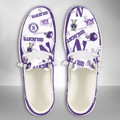 NCAA Northwestern Wildcats Custom Name White Purple Max Soul Shoes