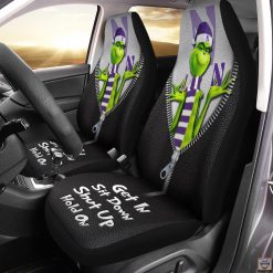 NCAA Northwestern Wildcats Grinch Christmas Car Seat Covers