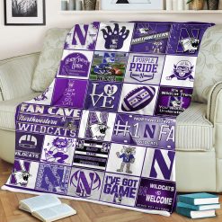 NCAA Northwestern Wildcats Love Fleece Blanket