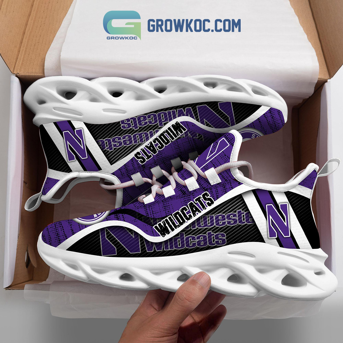 NCAA Northwestern Wildcats New Style Max Soul Shoes