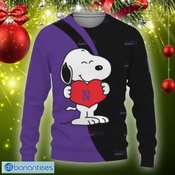 NCAA Northwestern Wildcats Snoopy Cute Heart Sweater