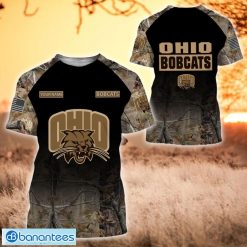 NCAA Ohio Bobcats Custom Name Hunting Camo Style T-Shirt