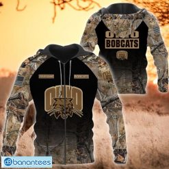 NCAA Ohio Bobcats Custom Name Hunting Camo Style Zip Up Hoodie