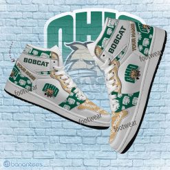 NCAA Ohio Bobcats Custom Name Logo Air Jordan 1 High Sneakers