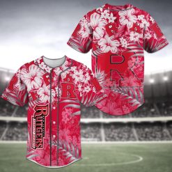 NCAA Rutgers Scarlet Knights Flower Baseball Jersey