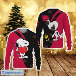 NCAA Rutgers Scarlet Knights Snoopy Cute Heart Sweater