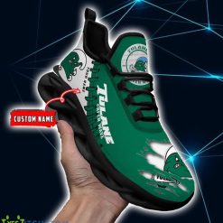 NCAA Tulane Green Wave Custom Name White Green Max Soul Shoes - Image 4
