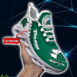 Alternative view of NCAA Tulane Green Wave Custom Name White Green Max Soul Shoes