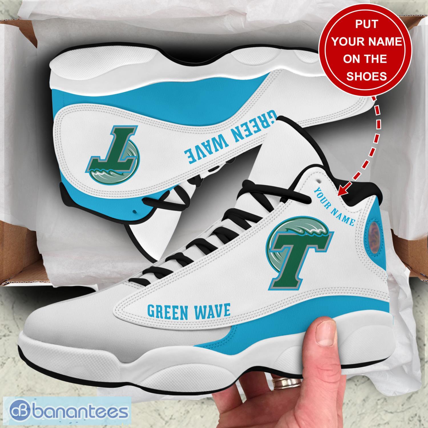NCAA Tulane Green Wave Green Blue Air Jordan 13 Shoes