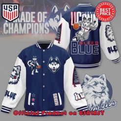 NCAA UConn Huskies Bleed Blue Baseball Jacket
