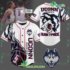 NCAA UConn Huskies Custom Name Husky Pride Baseball Jersey