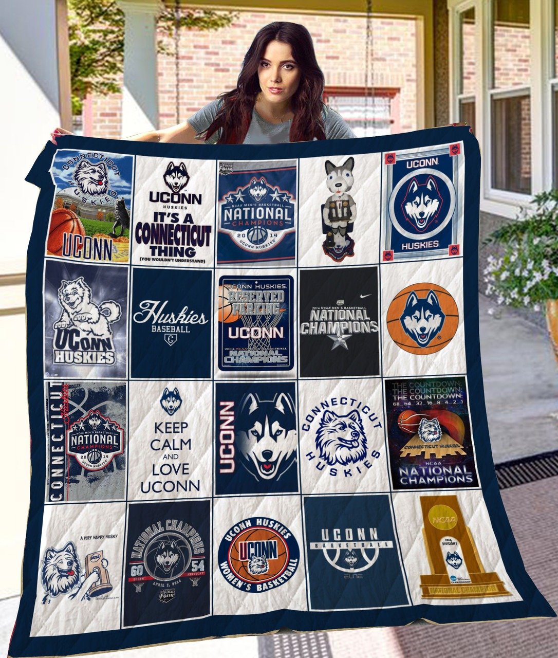 NCAA UConn Huskies Quilt Blanket