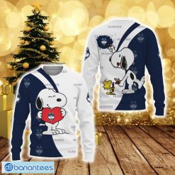 NCAA UConn Huskies Snoopy Cute Heart Sweater