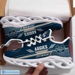 NCAA Utah State Aggies Custom Name Blue Max Soul Shoes