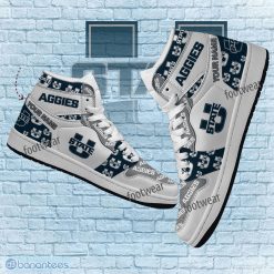 NCAA Utah State Aggies Custom Name Logo Air Jordan 1 High Sneakers
