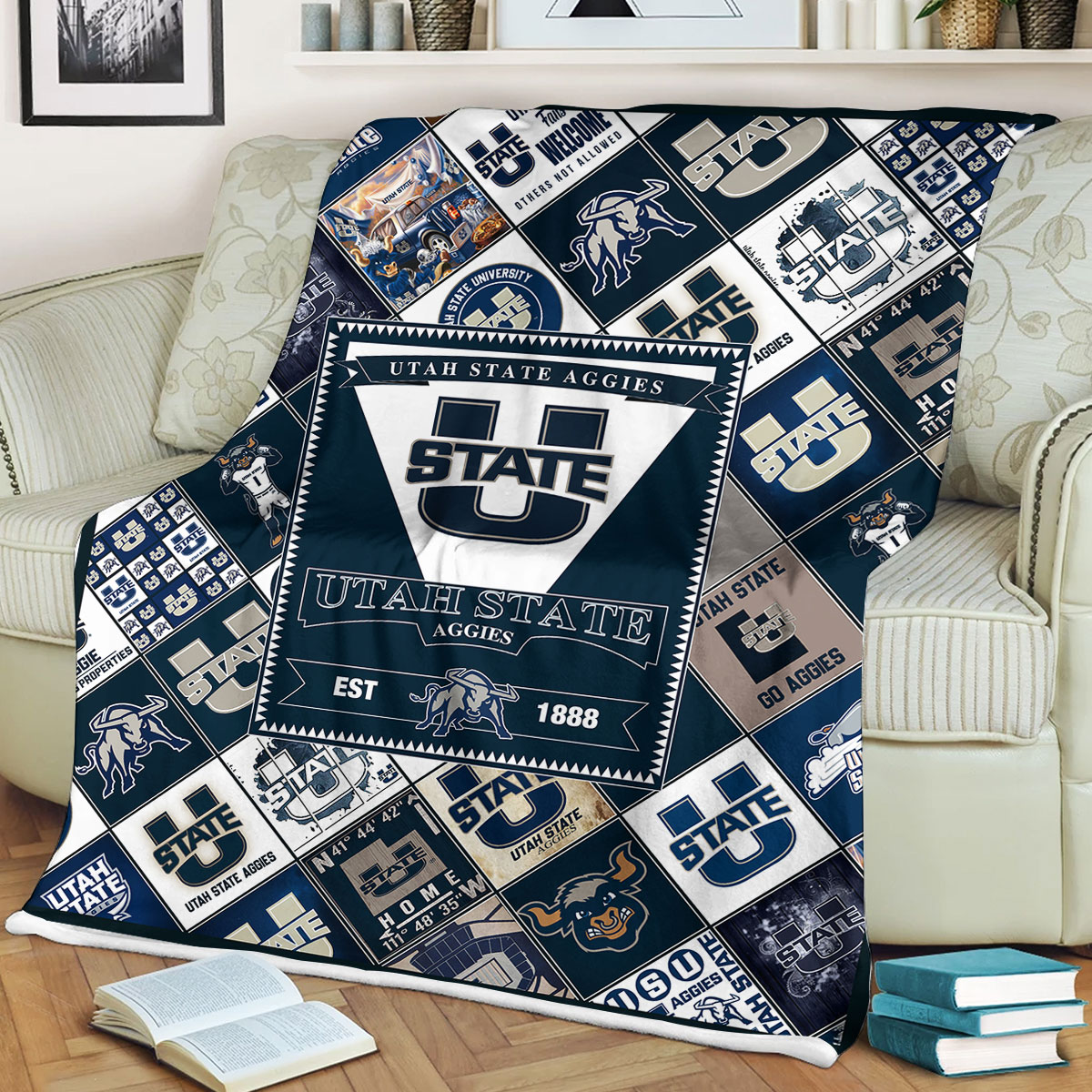 NCAA Utah State Aggies EST 1888 Fleece Blanket
