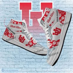 NCAA Utah Utes Custom Name Logo Air Jordan 1 High Sneakers