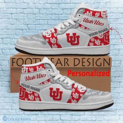 Alternative view of NCAA Utah Utes Custom Name Logo Air Jordan 1 High Sneakers