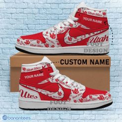 Alternative view of NCAA Utah Utes Custom Name New Season Design Air Jordan 1 High Sneakers