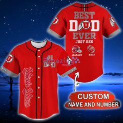 NCAA Utah Utes Custom Name Number Best Dad Ever Baseball Jersey