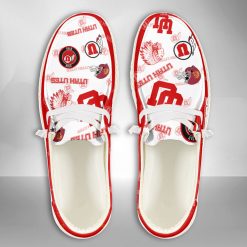 NCAA Utah Utes Custom Name Red White Hey Dude Shoes