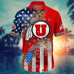 Alternative view of NCAA Utah Utes Independence Day Hawaiian Shirt