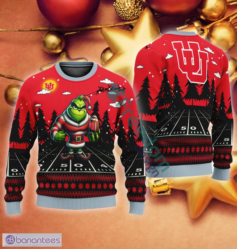 NCAA Utah Utes Play Grinch Ugly Christmas Sweater